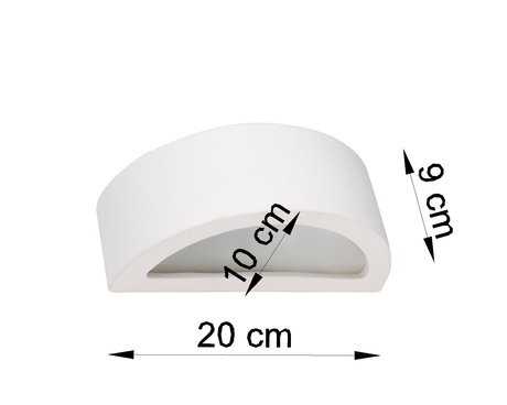 Applique en céramique ATENA 20 blanc + 1x ampoule LED E27 4000K Froid 7.5W 650lm