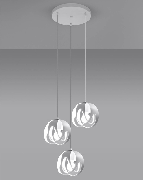 TULOS 3P lampe suspendue blanche + 3x ampoule LED E27 3000K Warm 7,5W 620lm