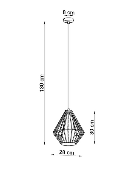 Lampe suspendue DEMI noire + 1x ampoule LED E27 3000K Warm 7,5W 620lm
