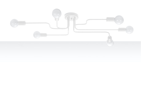 Lustre HECTOR 6 blanc + 6x ampoule LED E27 3000K Warm 7.5W 620lm