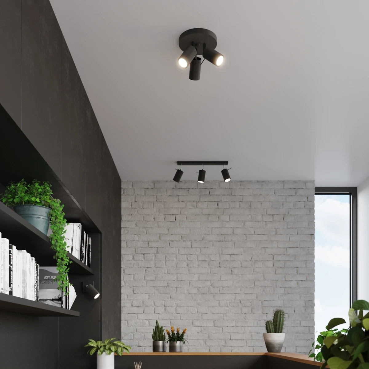 Plafonnier RING 3P noir