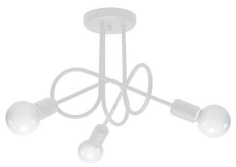 Lustre SUPEŁ 3 blanc + 3x ampoule LED E27 4000K Froid 7,5W 650lm