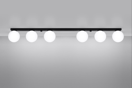 Plafond YOLI 6 noir + 6x ampoule LED G9 3000K Warm 4.5W 450lm