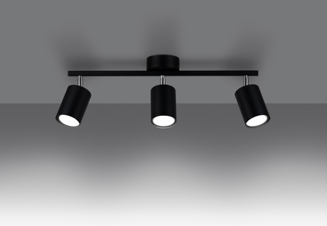 Plafond LEMMI 3 noir 3x ampoule LED GU-10 4000K froid 7W 530lm