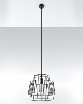 Lampe suspendue GATE noire + 1x ampoule LED E27 4000K Cold 7,5W 650lm