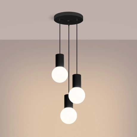 Lampe suspendue HALO 3P noir