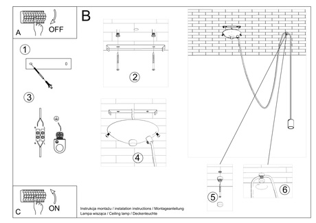 EDISON 1 LONG lampe suspendue noire + 1x ampoule LED E27 3000K Warm 7,5W 620lm