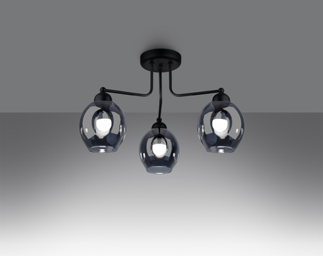 Lustre FILLAN 3 noir + 3x ampoule LED E27 3000K Warm 7.5W 620lm