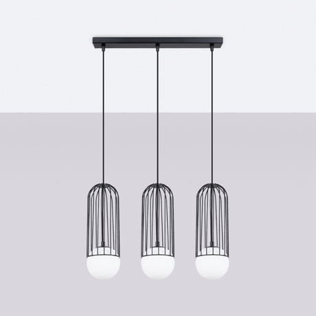 BRINA Lampe suspendue 3L noire + 3x ampoule LED G9 3000K Warm 4.5W 450lm