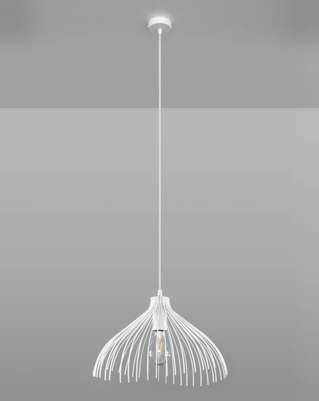 Lampe suspendue UMB blanche + 1x ampoule LED E27 3000K Warm 7.5W 620lm