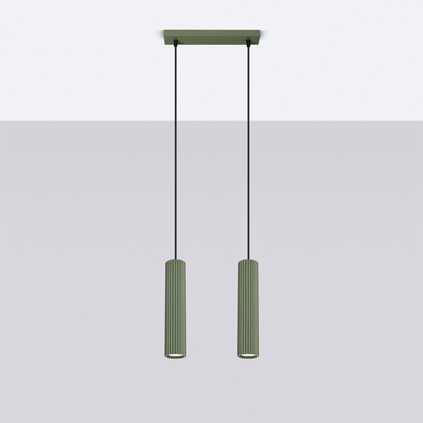 Lampe suspendue KARBON 2 vert olive