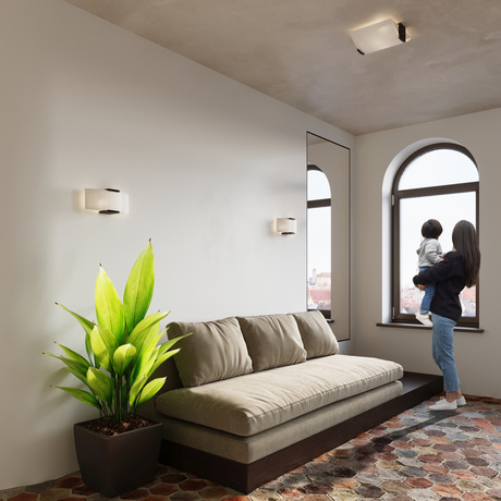 Plafond EMILIO + 2x ampoule LED E27 4000K Froid 7.5W 650lm