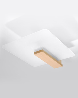 Plafond LAPPO bois naturel + 2x ampoule LED E27 3000K Warm 7.5W 620lm