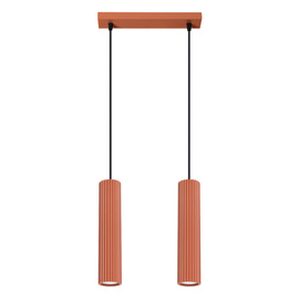 Lampe suspendue KARBON 2 rouge ocre