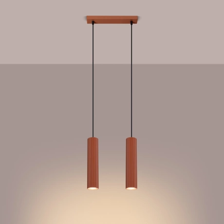 Lampe suspendue KARBON 2 rouge ocre