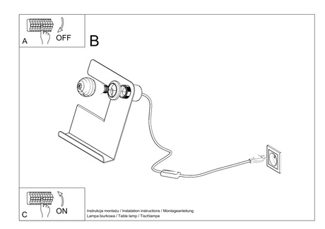 Lampe de bureau INCLINE blanc + 1x ampoule LED E27 3000K Warm 7,5W 620lm