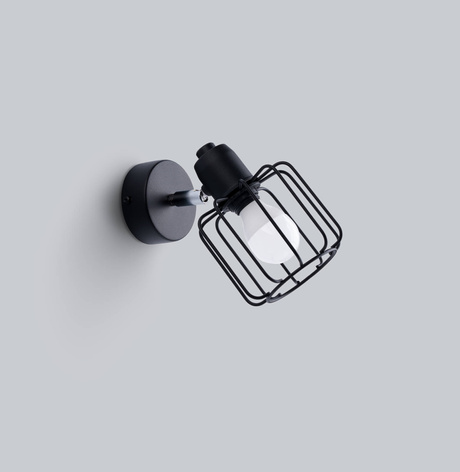 Applique BELUCI 1 noire + 1x ampoule LED E14 3000K Warm 7.5W 620lm