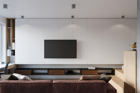 Plafond TIUBE gris + 1x ampoule LED GU10 AR111 3000K Warm 12W 800lm