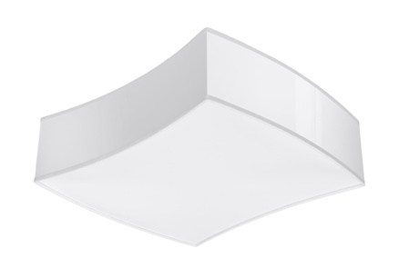 Plafond SQUARE 1 blanc + 2x ampoule LED E27 3000K Warm 7.5W 620lm