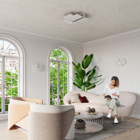 Plafond CELIA chrome + 3x ampoule LED E27 3000K Warm 7.5W 620lm