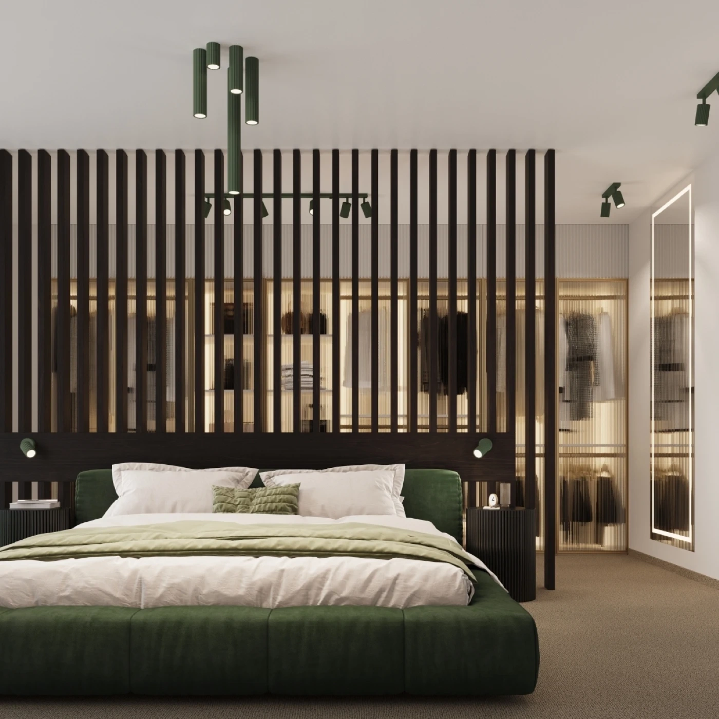 Plafonnier KARBON 30 vert olive