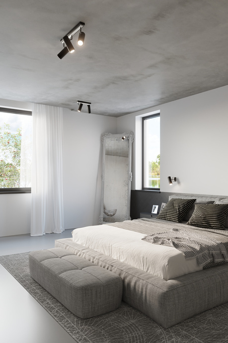 Plafond DIREZIONE 3 noir + 3x ampoule LED GU-10 4000K froid 7W 630lm