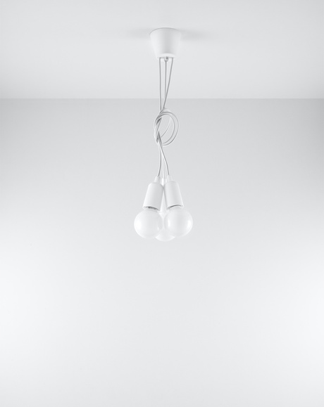 DIEGO 3 lampe suspendue blanche + 3x ampoule LED E27 4000K Cold 7,5W 650lm