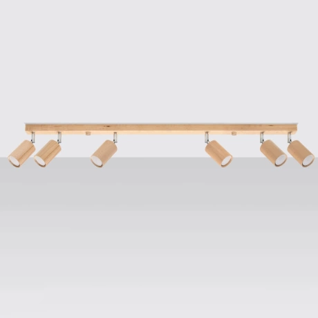 Plafonnier BERG 6 en bois naturel