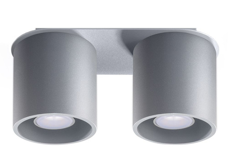 Plafond ORBIS 2 gris + 2x ampoule LED GU-10 3000K Warm 7W 620lm