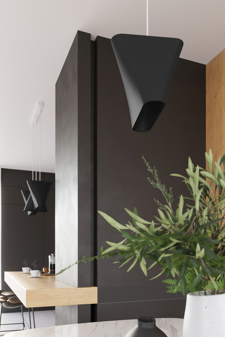 Lustre BLUM 1 noir + 1x ampoule LED E27 4000K Froid 7.5W 650lm