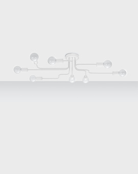 Lustre HECTOR 8 blanc + 8x ampoule LED E27 4000K Froid 7.5W 650lm