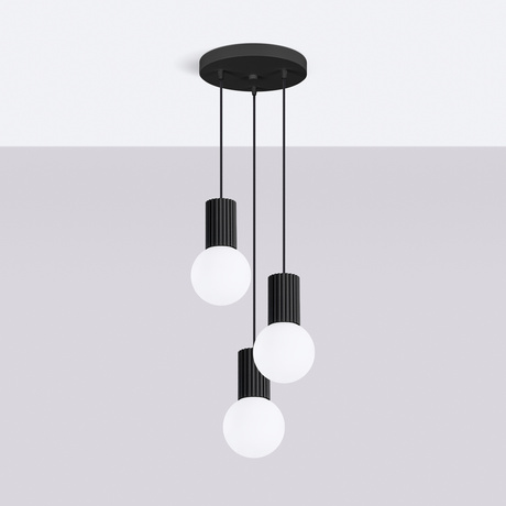 Lampe suspendue HALO 3P noir