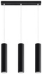 LAGOS 3 lampe suspendue noire + 3x GU-10 3000K Warm 7W 620lm ampoule LED