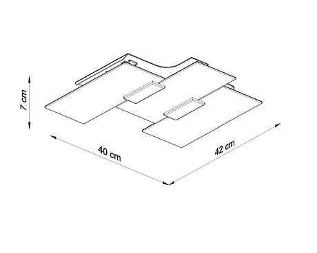 Plafond FABIANO + 3x Ampoule LED E27 4000K Froid 7.5W 650lm