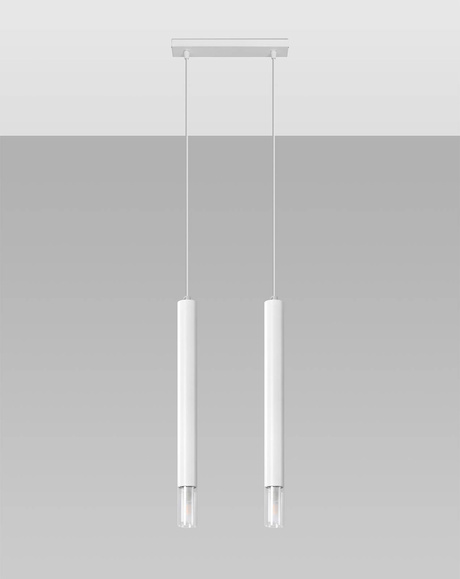 WEZYR 2 lampes suspendues blanches + 2x ampoules LED G9 3000K Warm 4.5W 510lm