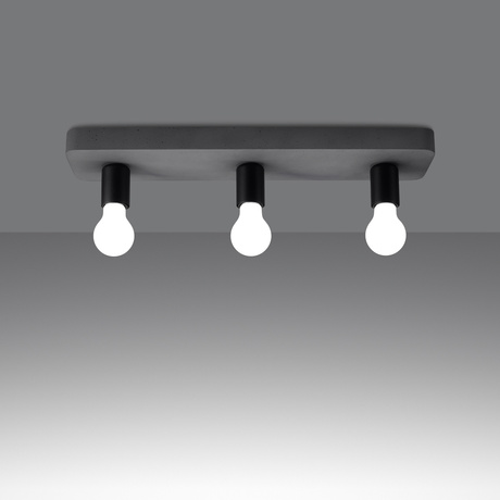 Plafond TAVO 3 + 3x ampoule LED E27 3000K Warm 7.5W 620lm