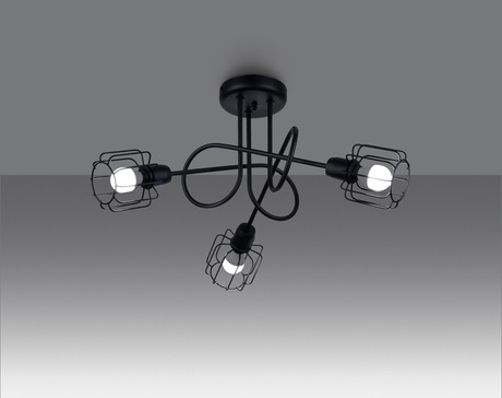 Lustre BELUCI 3S noir + 3x ampoule LED E14 4000K Froid 7,5W 680lm