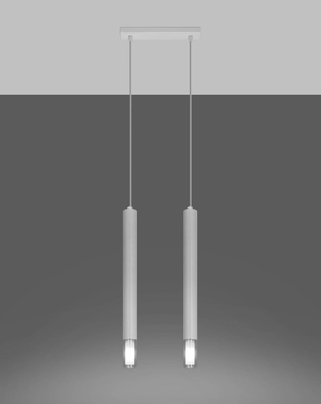 WEZYR 2 lampes suspendues blanches + 2x ampoules LED G9 4000K Cold 4,5W 530lm