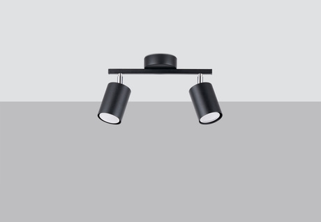 Plafond LEMMI 2 noir + 2x ampoule LED GU-10 3000K Warm 7W 510lm