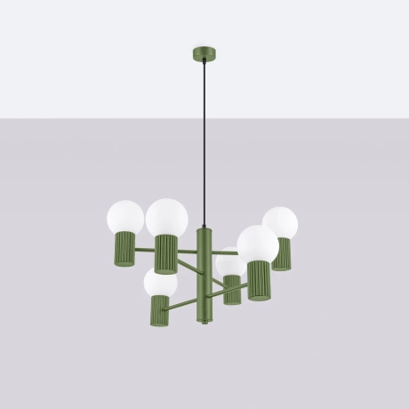 Lustre HALO 6 vert olive