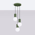 Lampe pendante HALO 3P vert olive