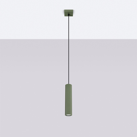 Lampe suspendue KARBON 1 vert olive