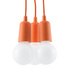 DIEGO 3 lampe suspendue orange + 3x ampoule LED E27 3000K Warm 7,5W 620lm