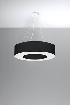 Lustre SATURNO 70 noir + 6x ampoule LED E27 3000K Warm 7.5W 620lm