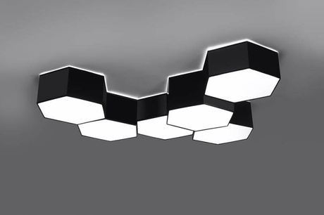 Plafond SUNDE 11 noir + 2x ampoule LED E27 4000K Froid 7.5W 650lm