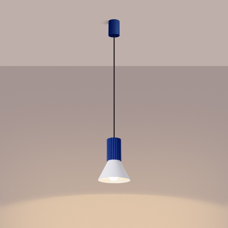 Lampe suspendue ESTRIA 1 blanc/ultramarine