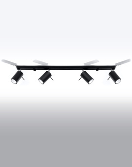 Plafond RING 4L noir + 4x ampoule LED GU-10 3000K Warm 7W 620lm