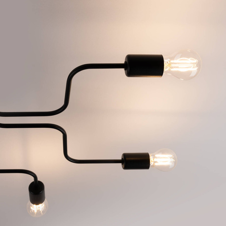Lustre VECTOR 6 noir + 6X ampoule LED E27 3000K 7W 760lm