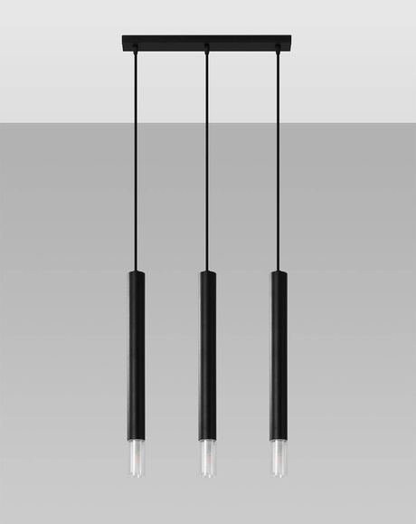 WEZYR 3 lampes suspendues noires + 3x ampoules LED G9 3000K Warm 4,5W 510lm