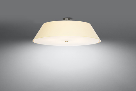 Plafond VEGA 60 blanc + 5x ampoule LED E27 3000K Warm 7.5W 620lm